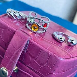 Silver Multi-Stone Ring Set